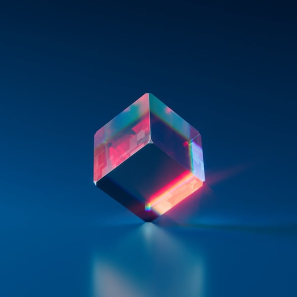 A prismatic cube.